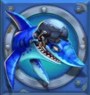 Blue Shark mid-tier symbol returning 2.5x the bet for five in a row